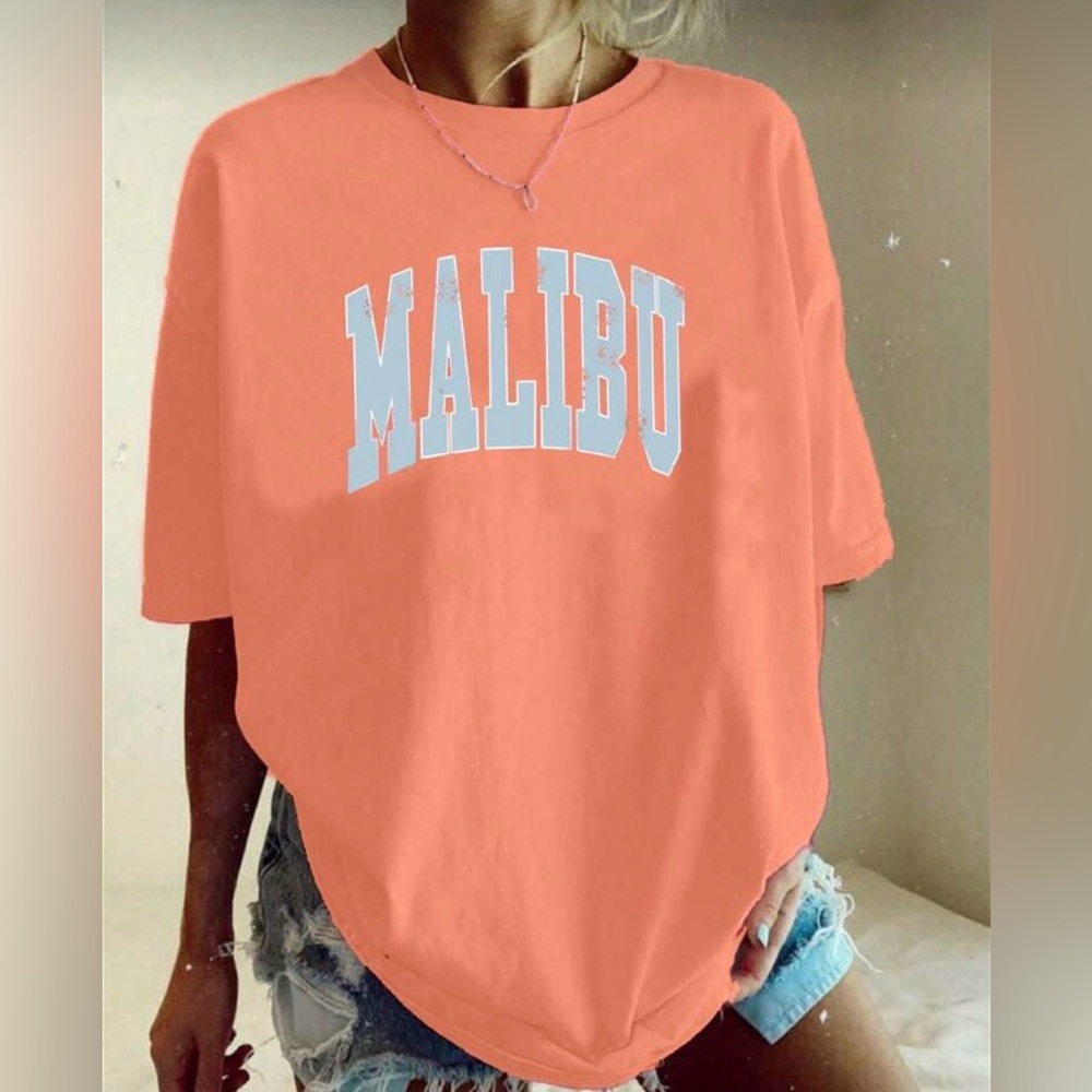 Orange Buttery Soft Malibu Graphic Tee